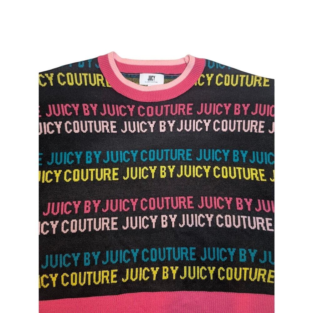 Juicy Couture Women's Med Crew Neck Sweater Long Sleeve Logo Bright Colors